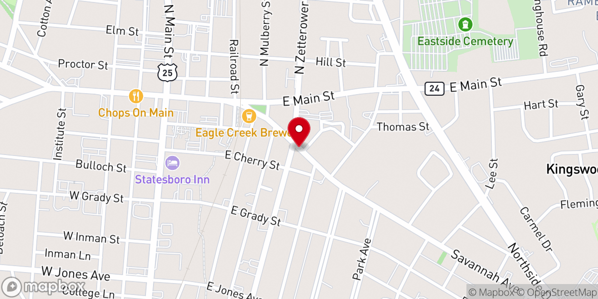 Map showing location of Dayspring Walk to Emmaus