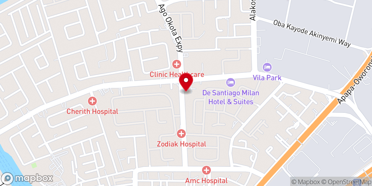 Map showing location of RCCG JESUS's Palace