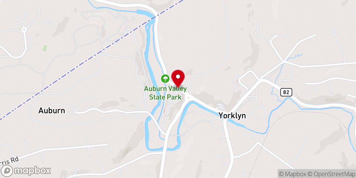 Map showing location of Auburn Valley State Park