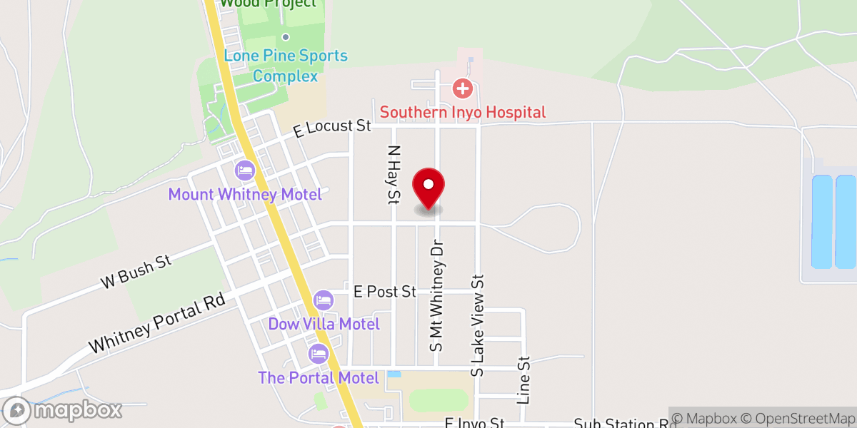 Map showing location of Lone Pine Seventh-day Adventist Church