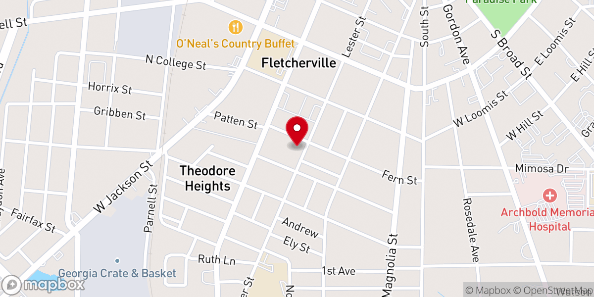 Map showing location of Clifford Temple Christian Methodist Episcopal Church