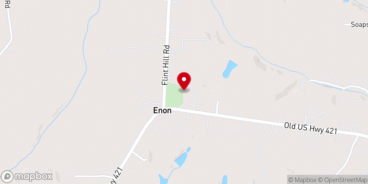 Map showing location of Enon Baptist Church