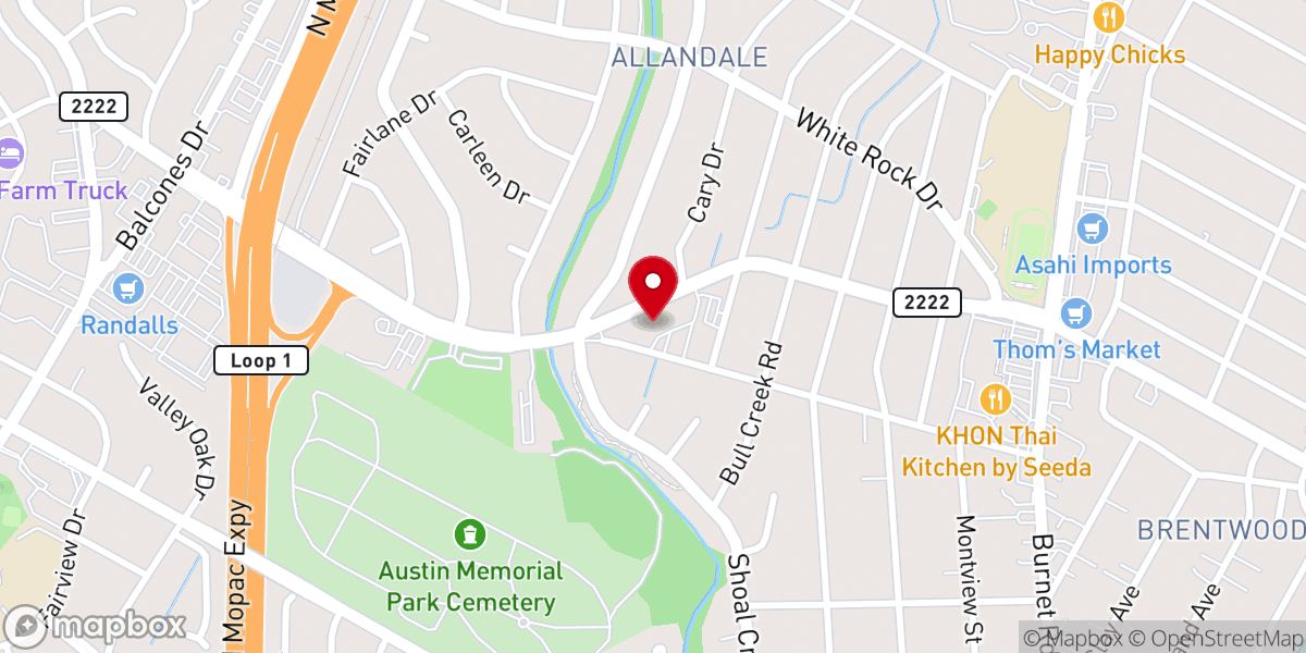 Map showing location of Glad Tidings Church - Central Austin