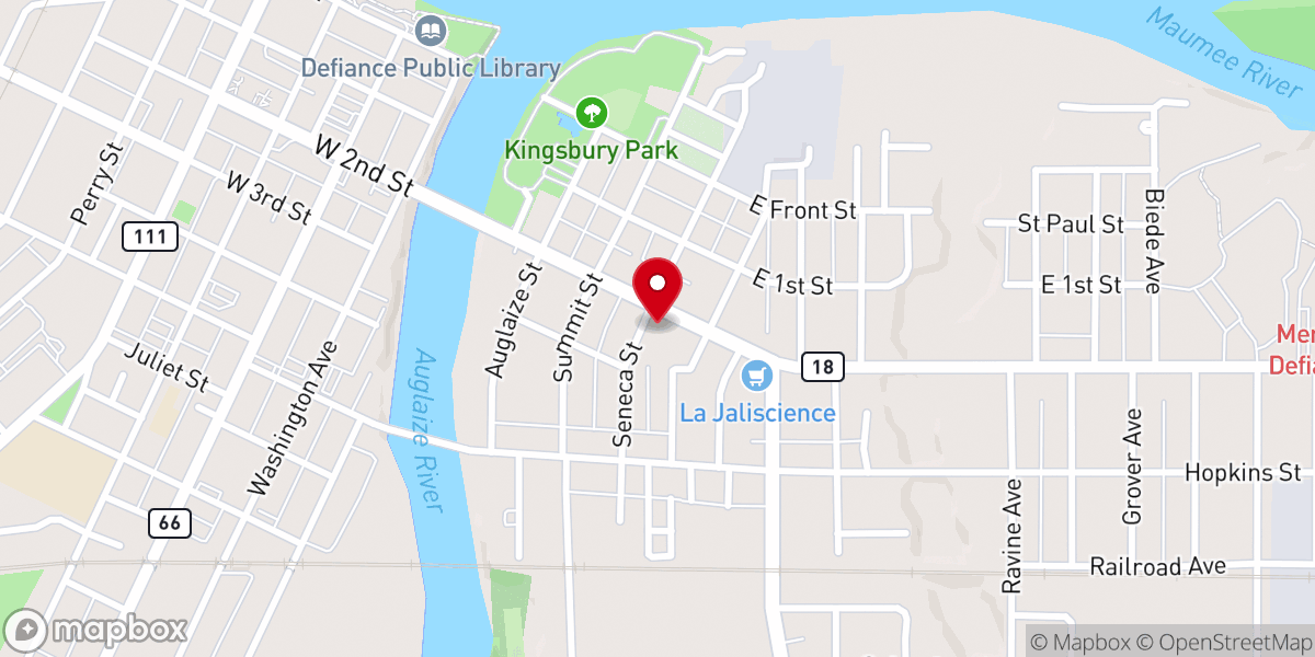 Map showing location of Trinity United Methodist Church