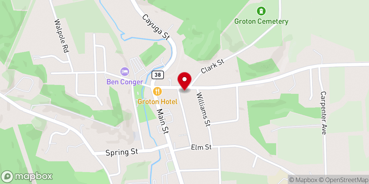Map showing location of Groton Community Church