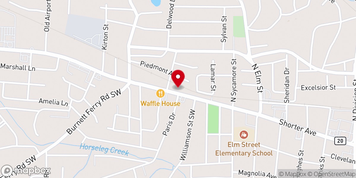 Map showing location of Shorter Avenue Baptist Church