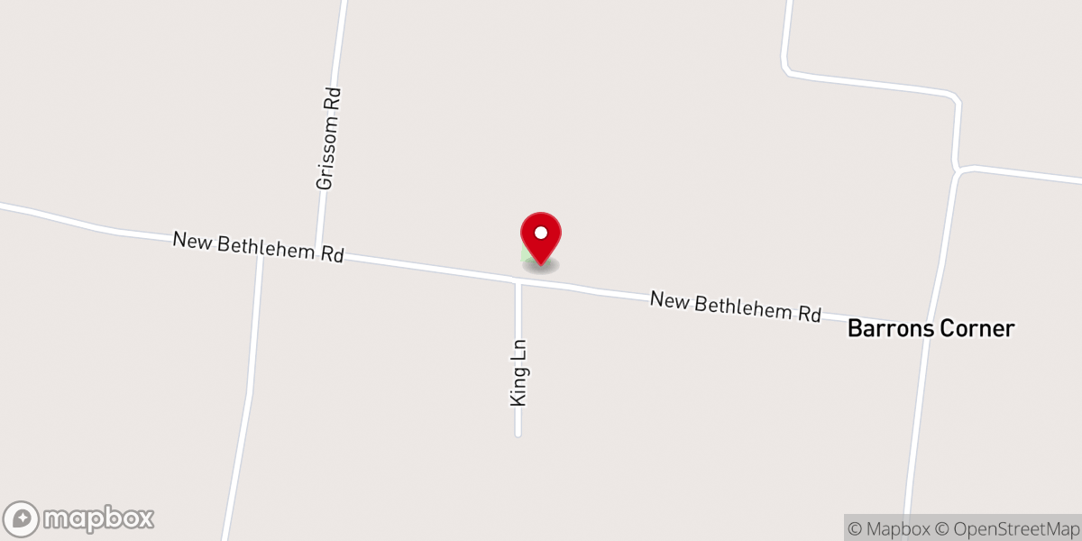 Map showing location of New Bethlehem Baptist Church