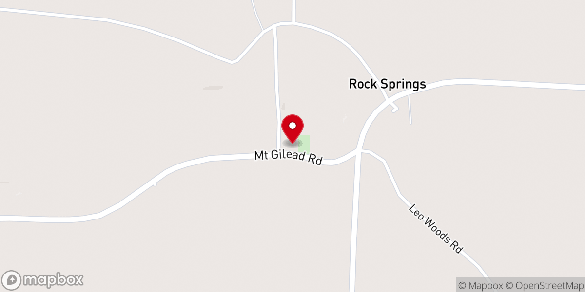 Map showing location of Rock Springs Methodist Church