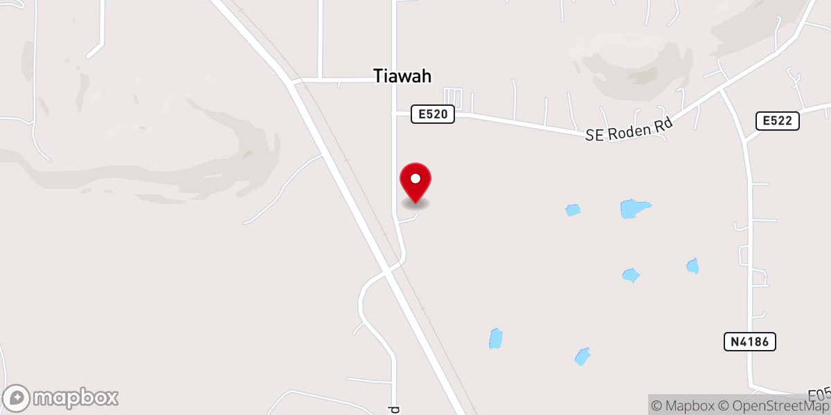 Map showing location of Tiawah Community Church