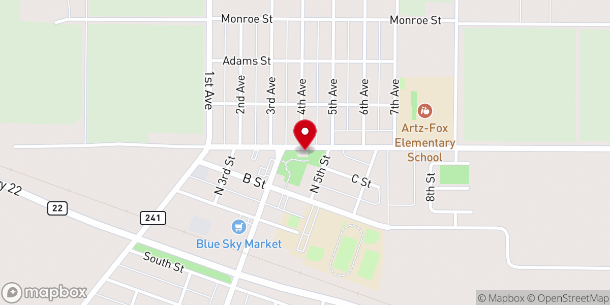 Map showing location of Old United Methodist Church