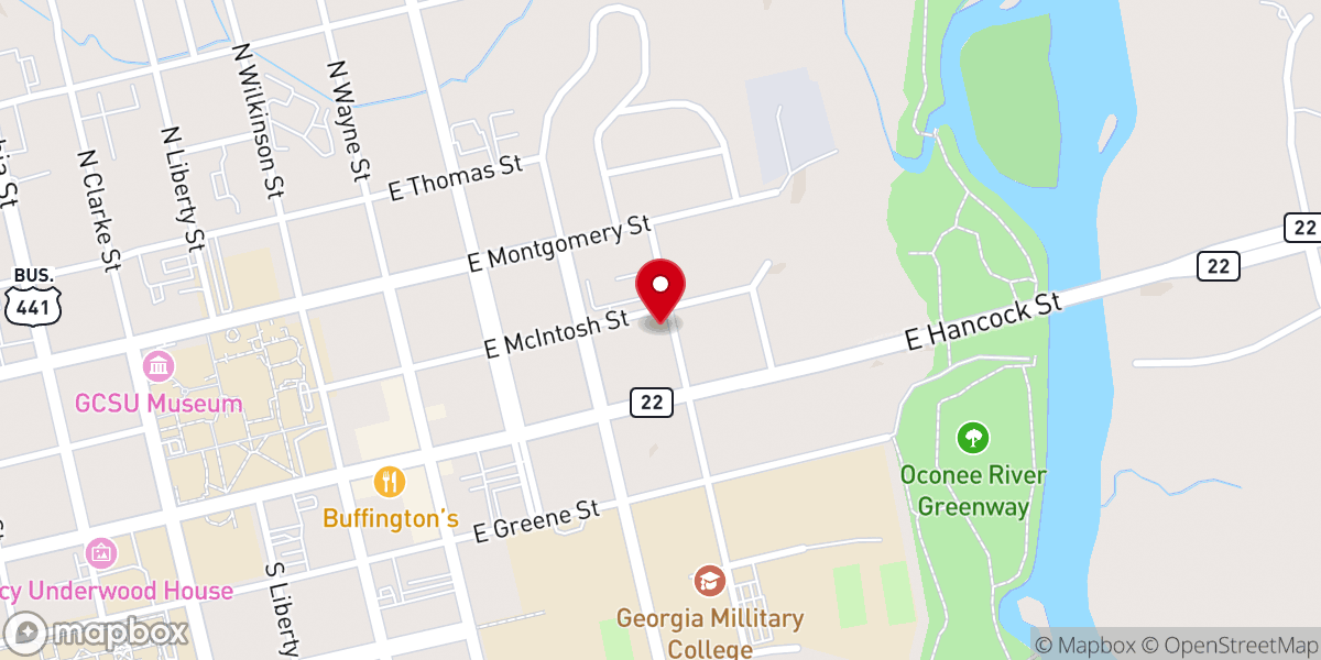 Map showing location of Green Pasture Baptist Church