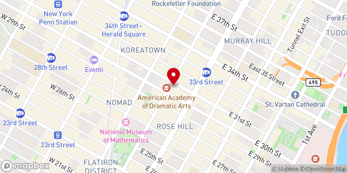 Map showing location of Madison Avenue Baptist Church