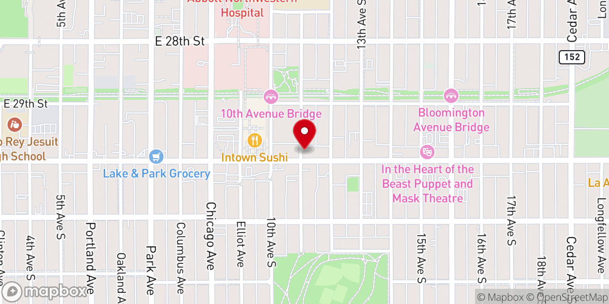 Map showing location of Greater Minneapolis Council of Churches