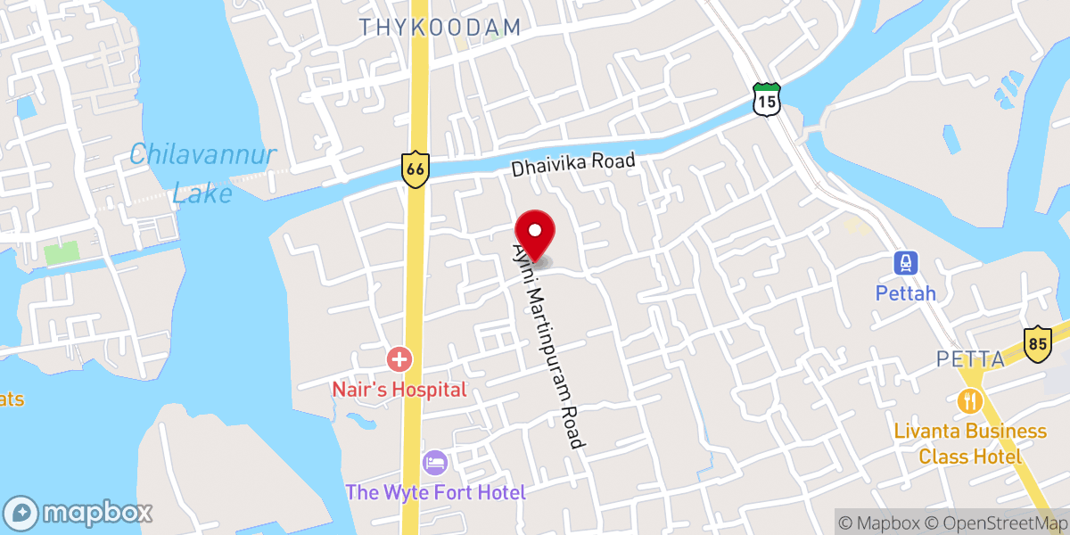 Map showing location of St. Thomas Roman Catholic Church, Thomaspuram