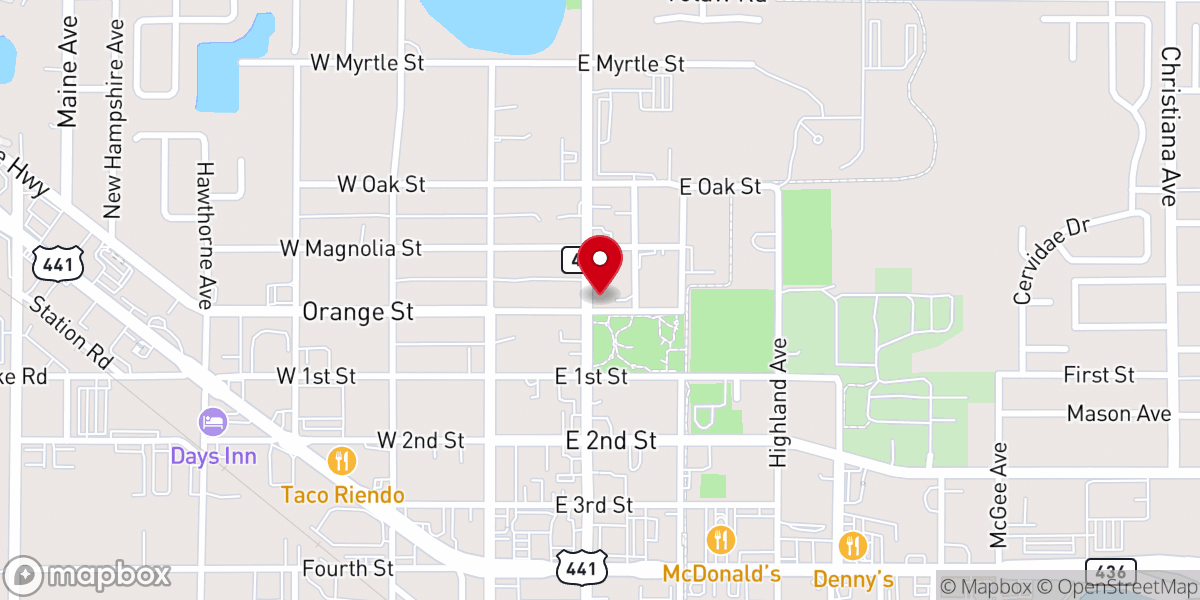 Map showing location of Ebenezer Christian Church