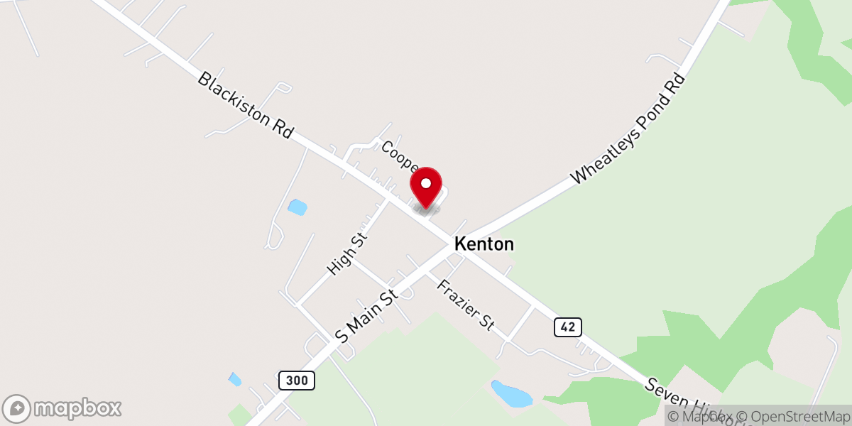 Map showing location of Kenton United Methodist Church