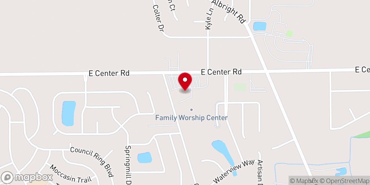 Map showing location of Family Worship Center