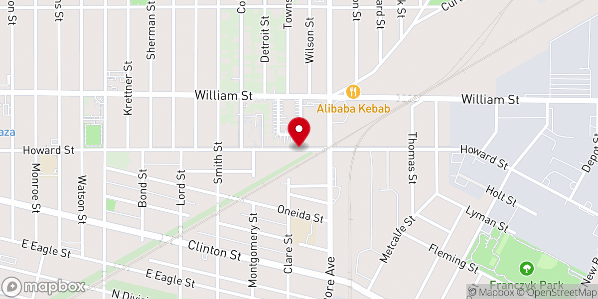 Map showing location of Lewis and Mary Matilda Howard Memorial TR