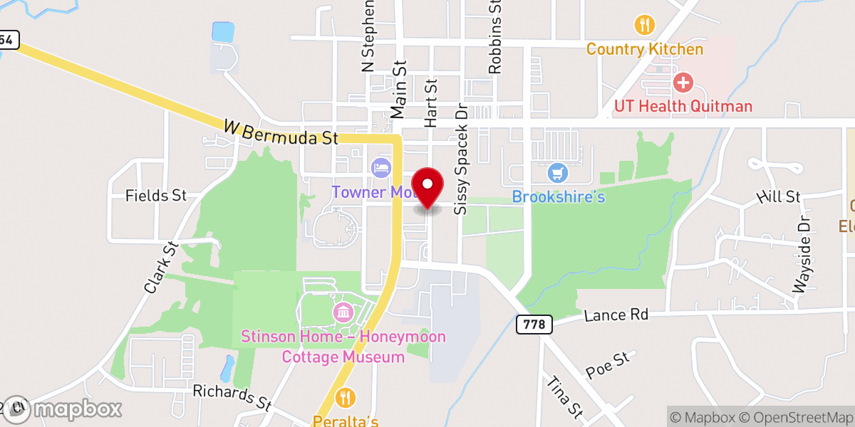 Map showing location of Faith Baptist Church