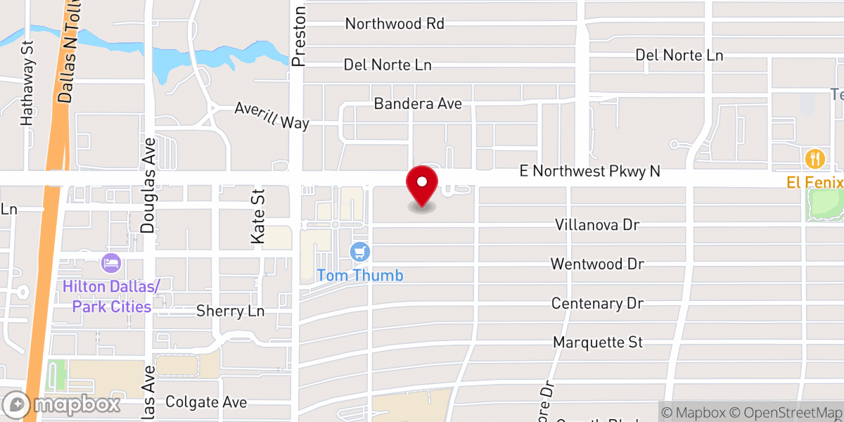 Map showing location of Park Cities Baptist Church