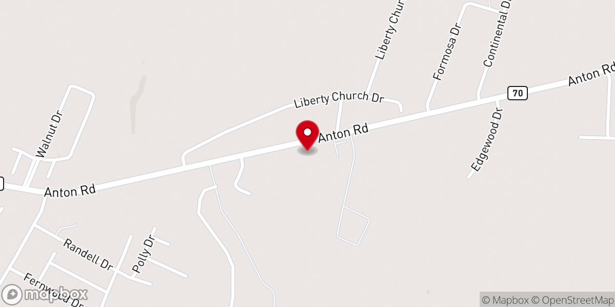 Map showing location of Lone Star Pentecostal Church