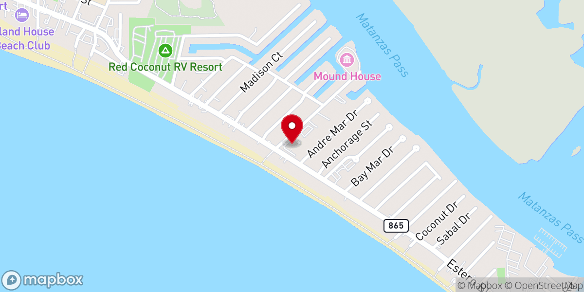Map showing location of Beach Baptist Church Fort Myers Beach