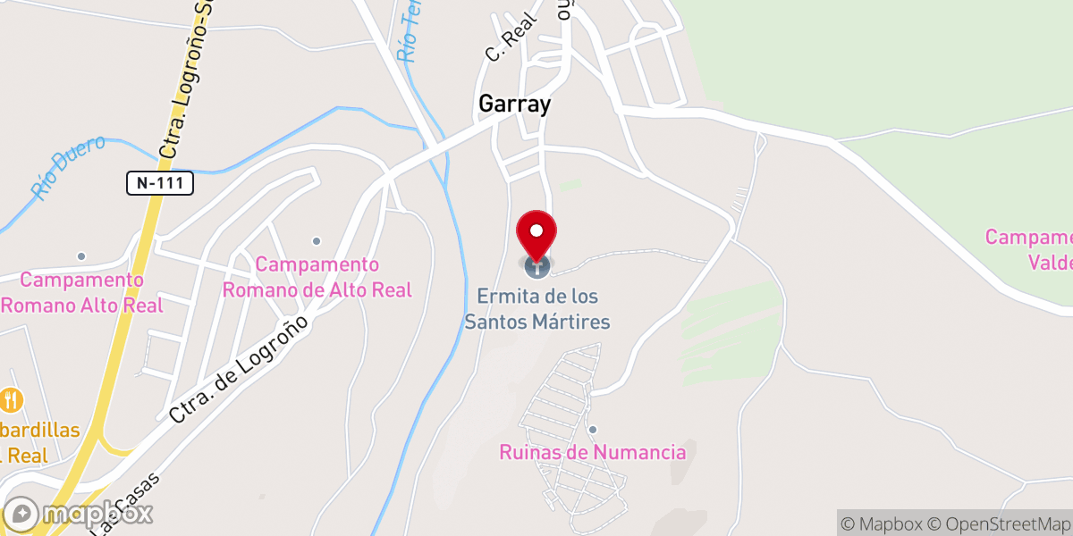Map showing location of Ermita de los Santo Mártires