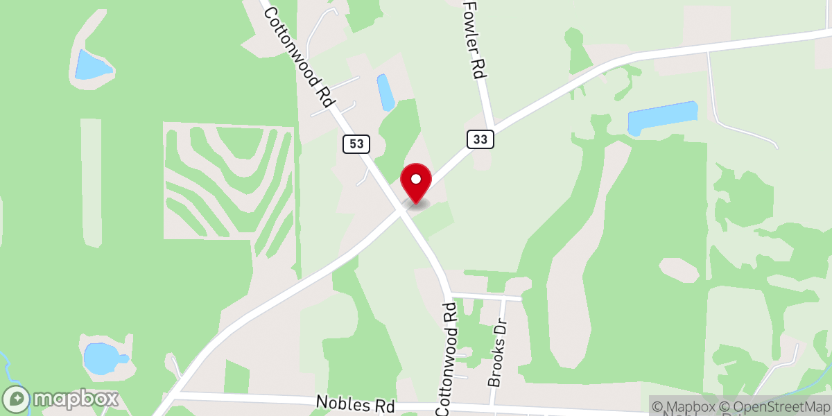 Map showing location of Union Hill Baptist Church