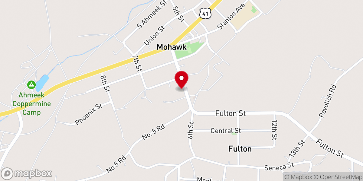 Map showing location of Bethany Lutheran Church