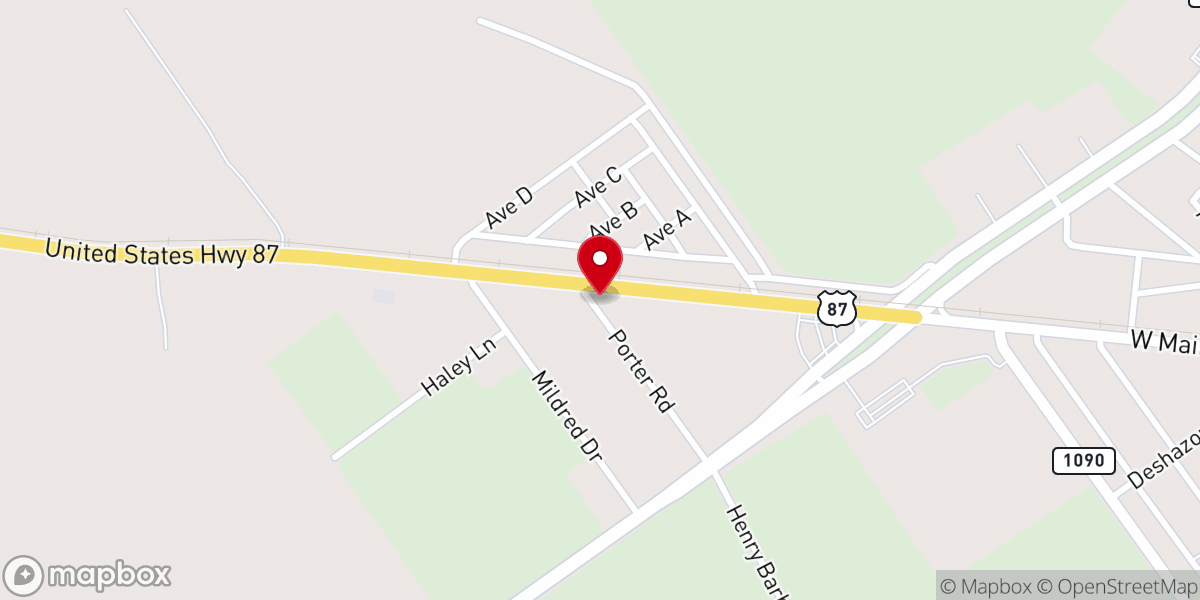 Map showing location of Taqueria La Finca
