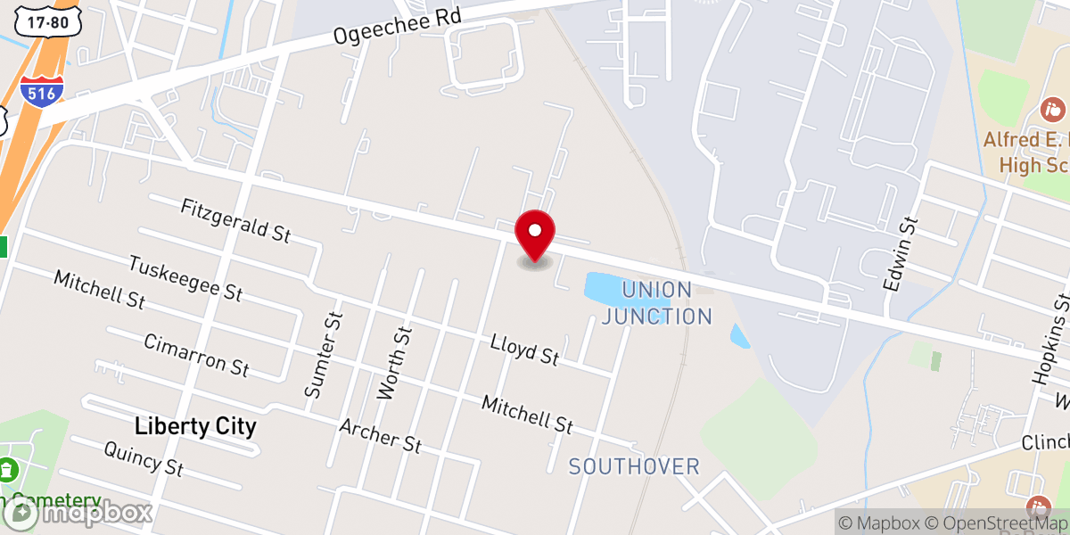 Map showing location of Berean Missionary Baptist Association