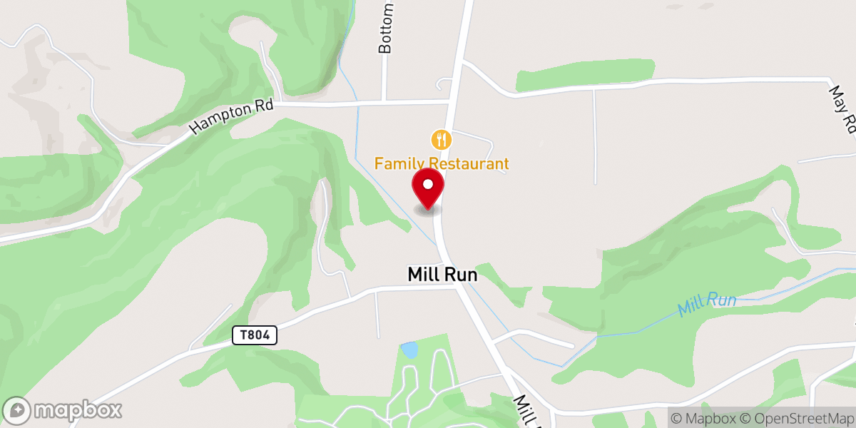 Map showing location of Mill Run Community Church