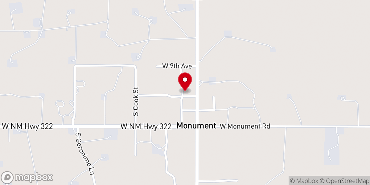 Map showing location of Monument Baptist Church