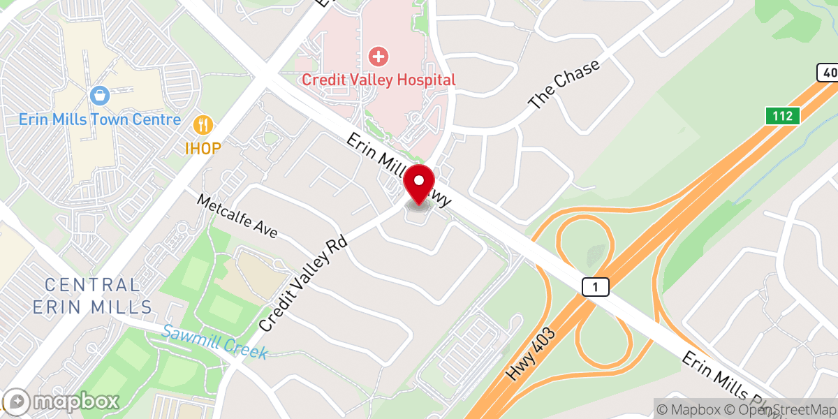 Map showing location of Mississauga Seventh-Day Adventist Church