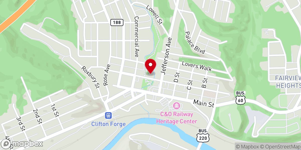 Map showing location of The Art Store Clifton Forge