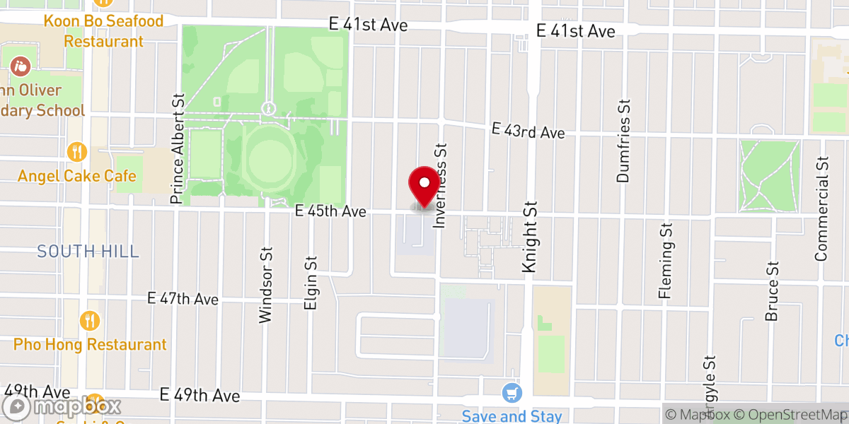 Map showing location of Pilgrim Church