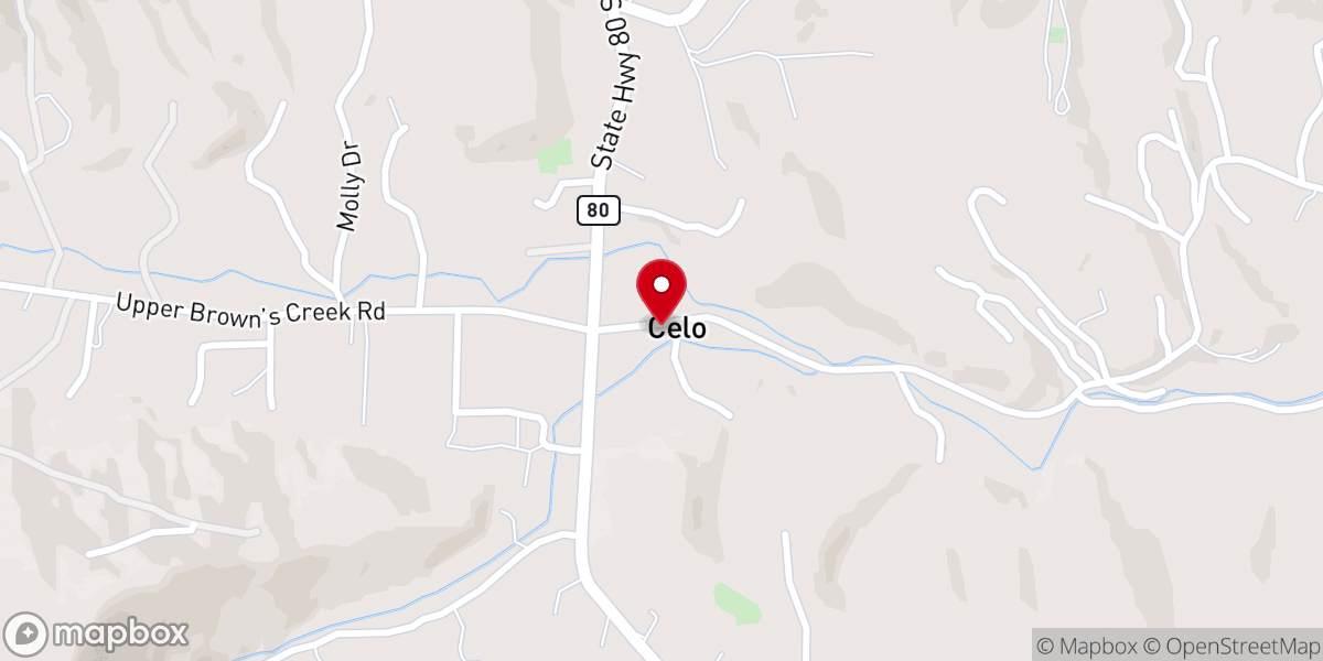 Map showing location of Browns Creek Baptist Church