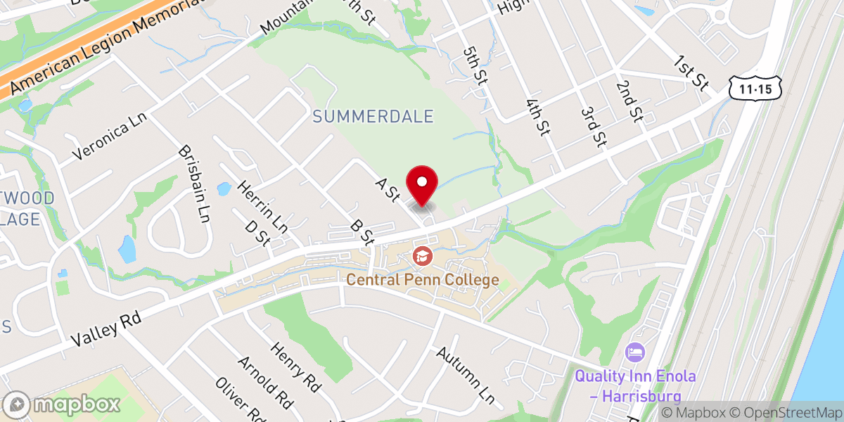 Map showing location of Harrisburg Korean Catholic Church