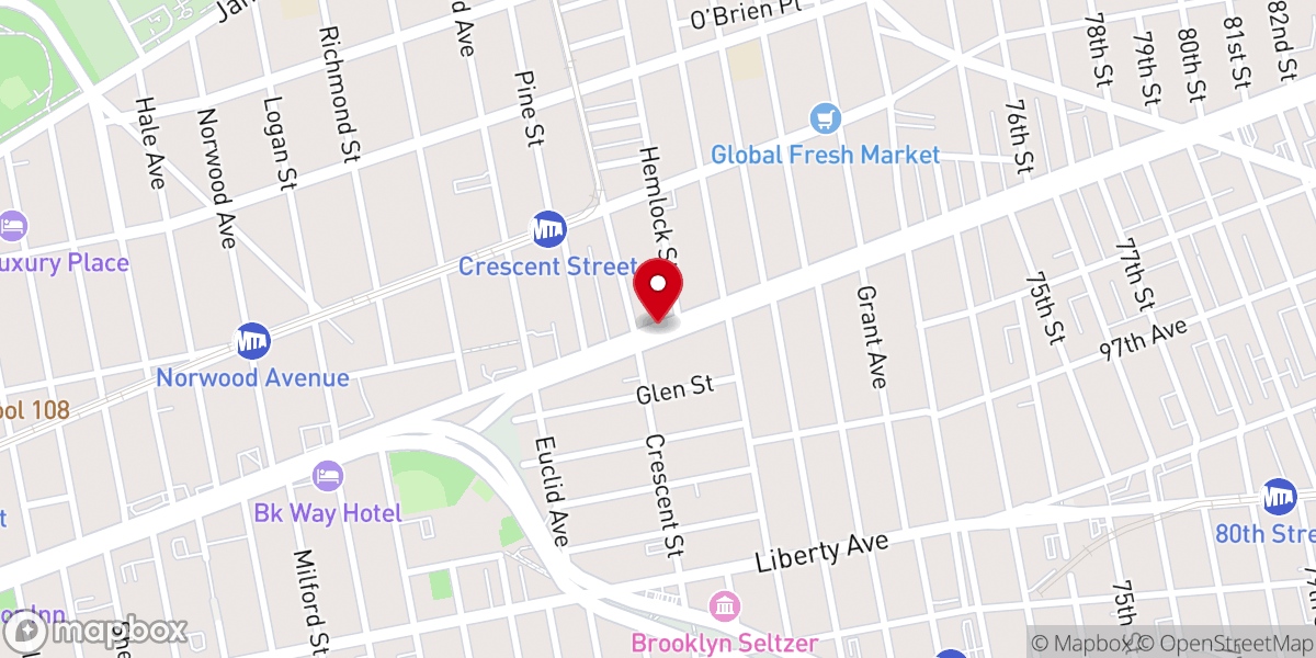 Map showing location of Whitey's Tire Service