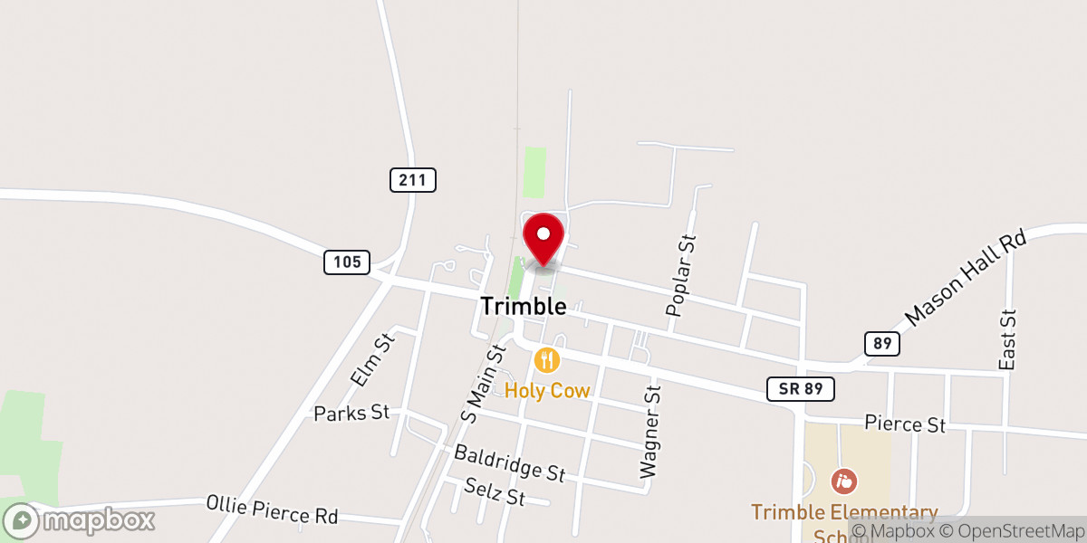 Map showing location of Trimble Police Department