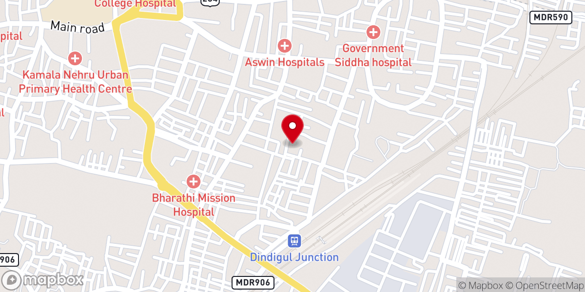 Map showing location of The Pentecostal Misson Chruch (Bodinayakkanpatti)