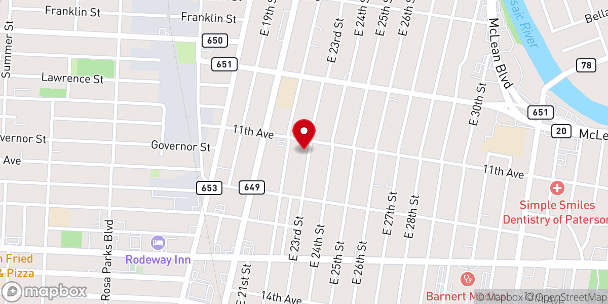 Map showing location of Trinity Pentecostal Church of God