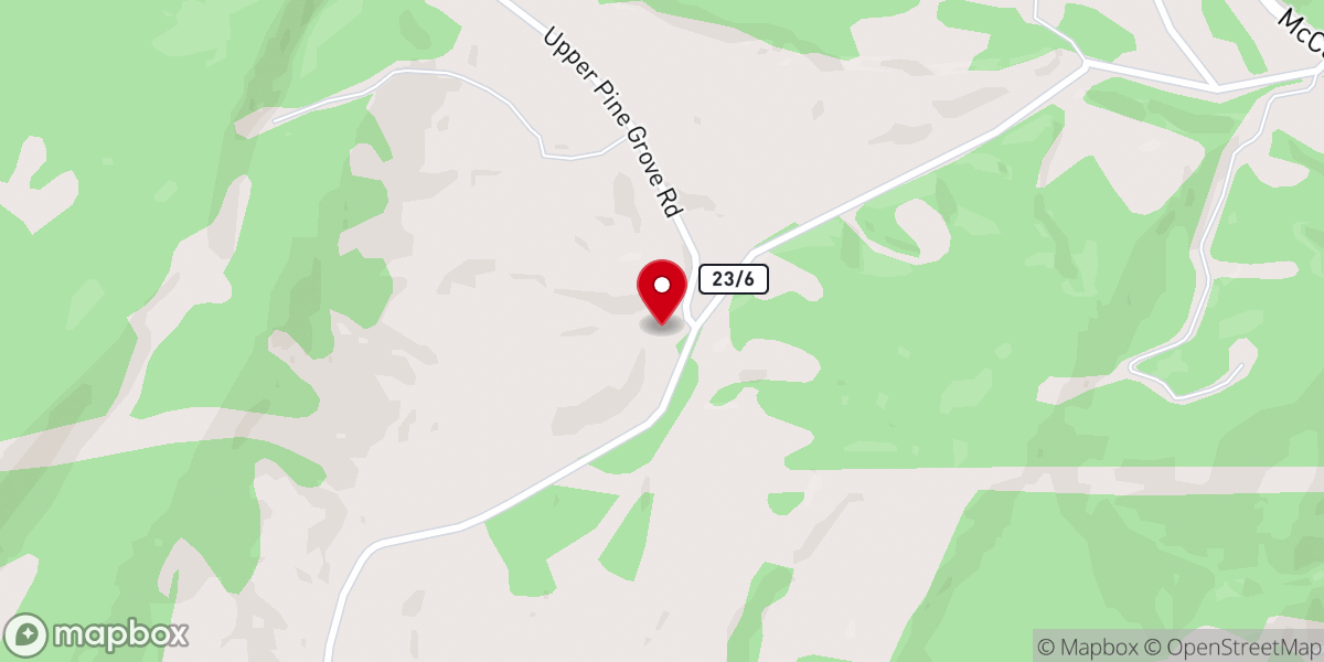 Map showing location of Pine Grove Church