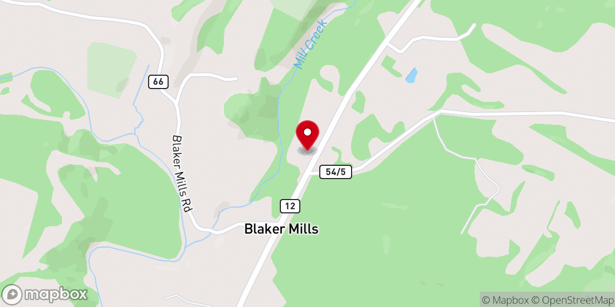 Map showing location of Feamster Memorial Freewill Baptist Church