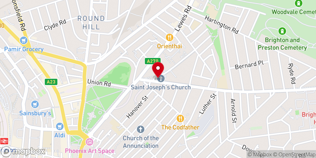 Map showing location of St Joseph's - East Brighton Catholic Parish