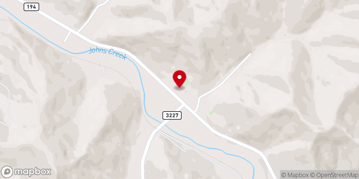 Map showing location of Joe’s Creek Church Of Christ