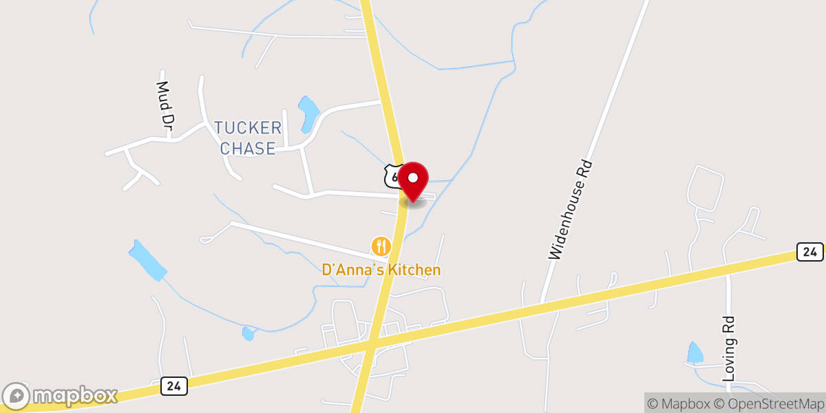 Map showing location of New Horizons Baptist Church
