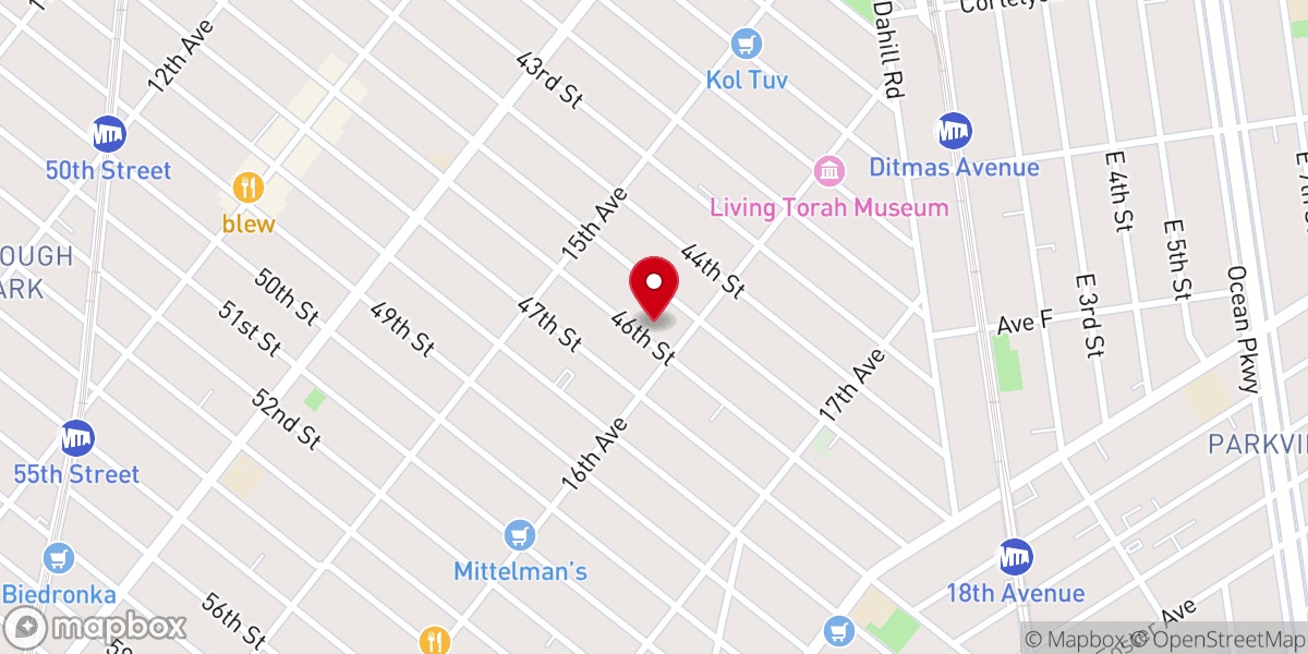 Map showing location of Mosdot Merkaz Le Torah