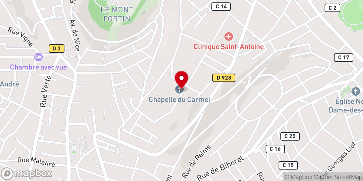 Map showing location of Chapelle du Carmel