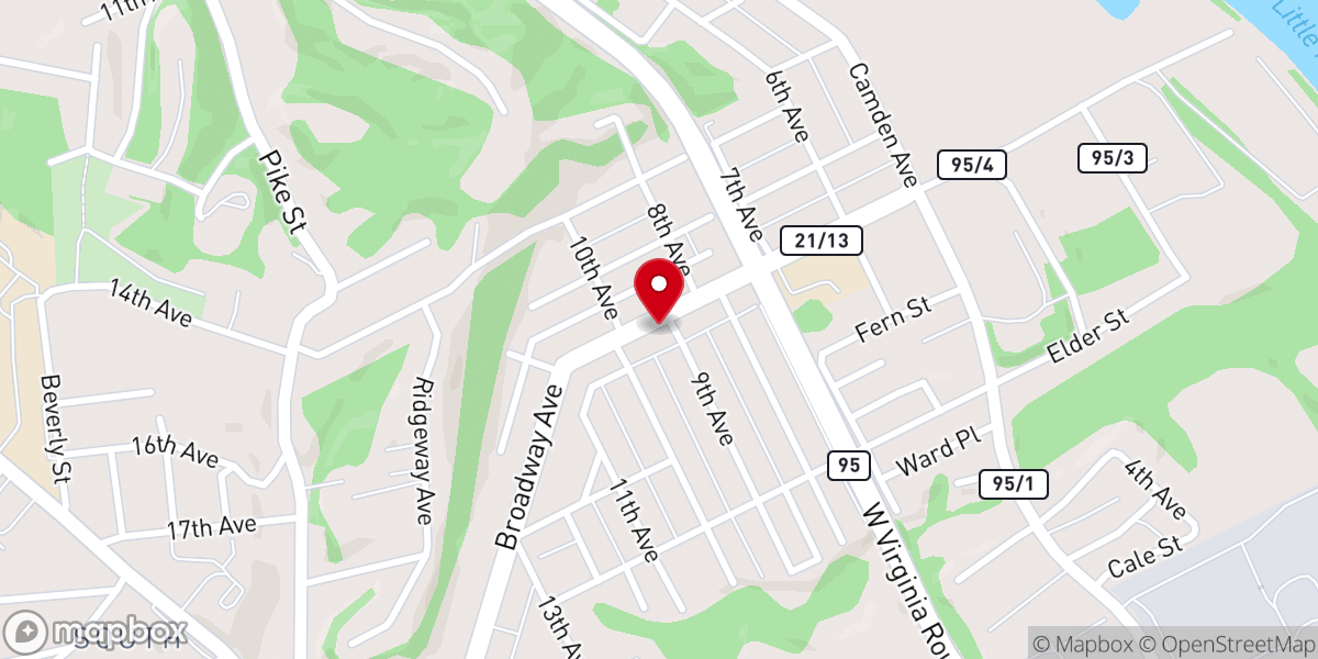 Map showing location of Broadway Church of the Nazarene